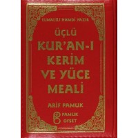 Üçlü Kuran ı Kerim ve Yüce Meali Kılıflı Üçlü 010