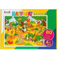 Yer Puzzle 80 Parça Puzzle Hayvanat Bahçesi