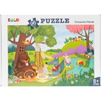Yer Puzzle 96 Parça Puzzle Ormanda Piknik