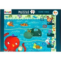 Yer Puzzle 40 Parça Puzzle Yüzme Yarışı