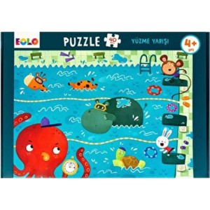 Yer Puzzle 40 Parça Puzzle Yüzme Yarışı