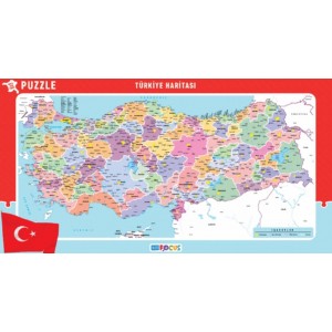 Blue Focus Büyük Boy Türkiye Haritası Frame Puzzle