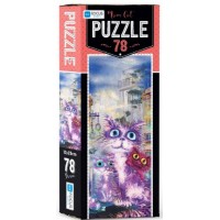 Blue Focus Mom Cat Puzzle 78 Parça