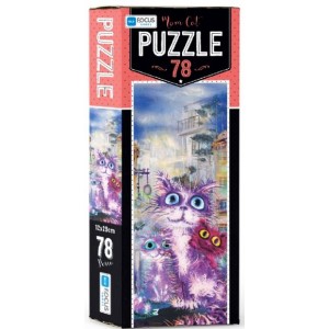 Blue Focus Mom Cat Puzzle 78 Parça