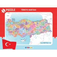 Blue Focus Türkiye Haritası Frame Puzzle Boy 72 Parça