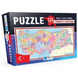 Blue Focus Türkiye Haritası Kutulu Puzzle 123 Parça
