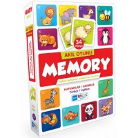 Blue Focus Akıl Oyunu Memory Hayvanlar Eşleştirme Kartı 34 Parça