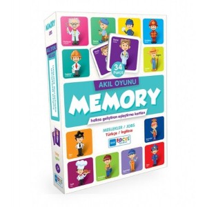 Blue Focus Akıl Oyunu Memory Meslekler Eşleştirme Kartı 34 Parça