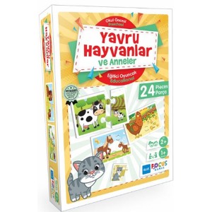 Blue Focus Yavru Hayvanlar ve Anneler Eğitici Oyunlar 24 Parça