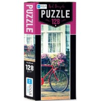 Blue Focus Red Bicycle Puzzle 128 Parça