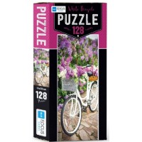 Blue Focus White Bicycle Puzzle 128 Parça