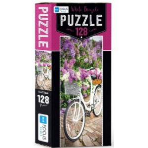 Blue Focus White Bicycle Puzzle 128 Parça