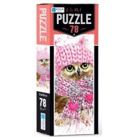 Blue Focus Cute Owl Puzzle 78 Parça