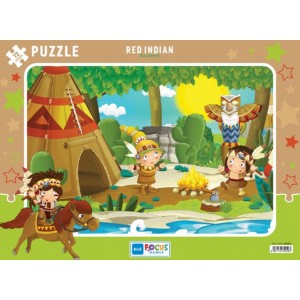 Blue Focus Red Indian Kızılderili Puzzle 72 Parça