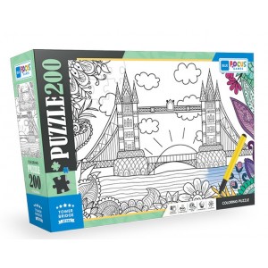 Blue Focus Colorıng Puzzle Tower Brıdge Kule Köprüsü 200 Parça