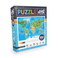 Neverland 100 Pıece Anımal World Map Hayvan Dünya Haritası
