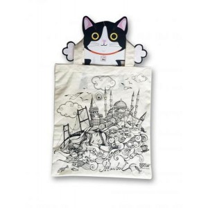 Funny Bag Çanta İstanbul ve Kediler 38x40 cm