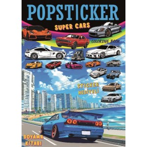 Süper Cars Boyama Kitabı Popsticker