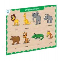 Ahşap Vahşi Hayvanlar Eğitici Set