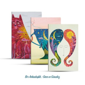 Üçlü Çizgisiz Defter Seti Bir Arkadaşlık Gece ve Gündüz