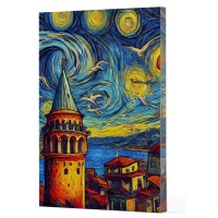 Van Gogh 5 Galata Çizgili Yan Boyamalı Defter