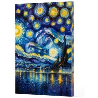 Van Gogh 7 Yıldızlı Gece Çizgili Yan Boyamalı Defter