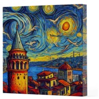 Van Gogh 5 Galata Çizgisiz Yan Boyamalı Defter