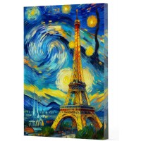 Van Gogh 9 Eyfel Kulesi Çizgili Yan Boyamalı Defter