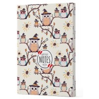 Baykuş 7 Yan Boyamalı Çizgili Defter