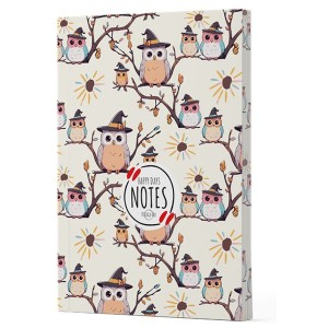 Baykuş 7 Yan Boyamalı Çizgili Defter