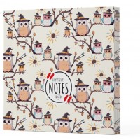 Baykuş 7 Çizgisiz Yan Boyamalı Defter
