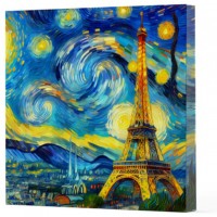 Van Gogh 9 Eyfel Kulesi Çizgisiz Yan Boyamalı Defter