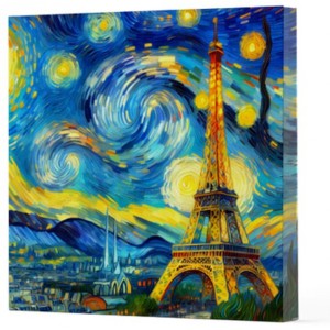 Van Gogh 9 Eyfel Kulesi Çizgisiz Yan Boyamalı Defter