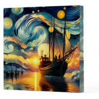 Van Gogh 2 Gemi Çizgisiz Yan Boyamalı Defter