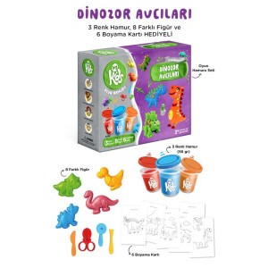 Dinozor Avcıları Oyun Hamuru Seti 17 Parça 352 Gr
