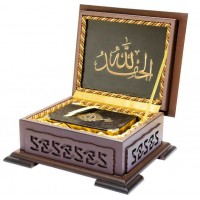 Ahşap Kutulu Kur'An Çanta Boy Kahverengi 0123