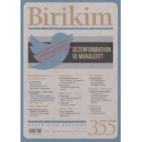 Birikim Aylık Sosyalist Kültür Dergisi Sayı 355 Kasım 2018