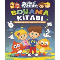 Sevimli Dostlar Boyama Kitabı Rakamlar Sesli Harfler Şekiller