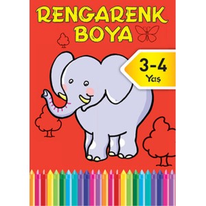 Rengarenk Boya 2 3 4 Yaş Kırmızı Kitap
