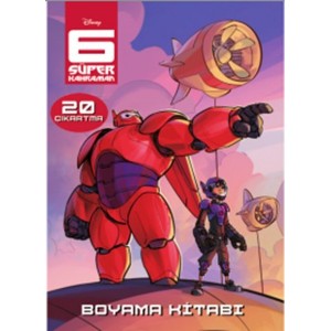 6 Süper Kahraman Çıkartmalı Boyama