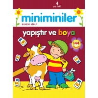 Miniminiler Yapıştır ve Boya Bordo Kitap