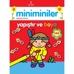 Miniminiler Yapıştır ve Boya Kırmızı Kitap