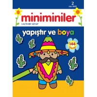 Miniminiler Yapıştır ve Boya Lacivert Kitap