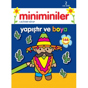 Miniminiler Yapıştır ve Boya Lacivert Kitap