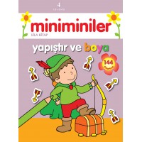Miniminiler Yapıştır ve Boya Lila Kitap