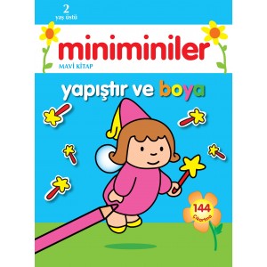 Miniminiler Yapıştır ve Boya Mavi Kitap