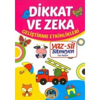 Yaz Sil Dikkat ve Zeka Bitmeyen Yazı Defteri Tahta Kalem