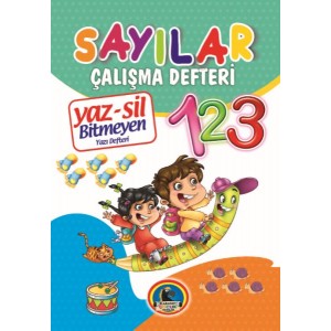 Yaz Sil Sayılar Bitmeyen Yazı Defteri Tahta Kalemi