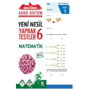Akıllı Damla Matematik Yeni Nesil Yaprak Testler 6. Sınıf