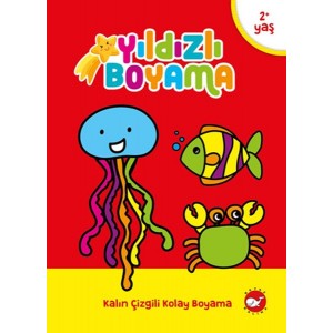 Yıldızlı Boyama Kalın Çizgili Kolay Boyama